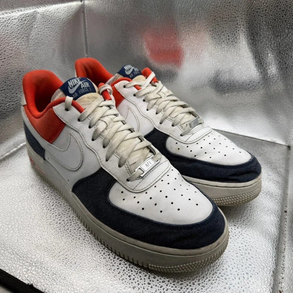 Size 11 Nike Air Force 1 '07 LX 'USA Denim' Red White Blue Mens Shoes DJ5174-100